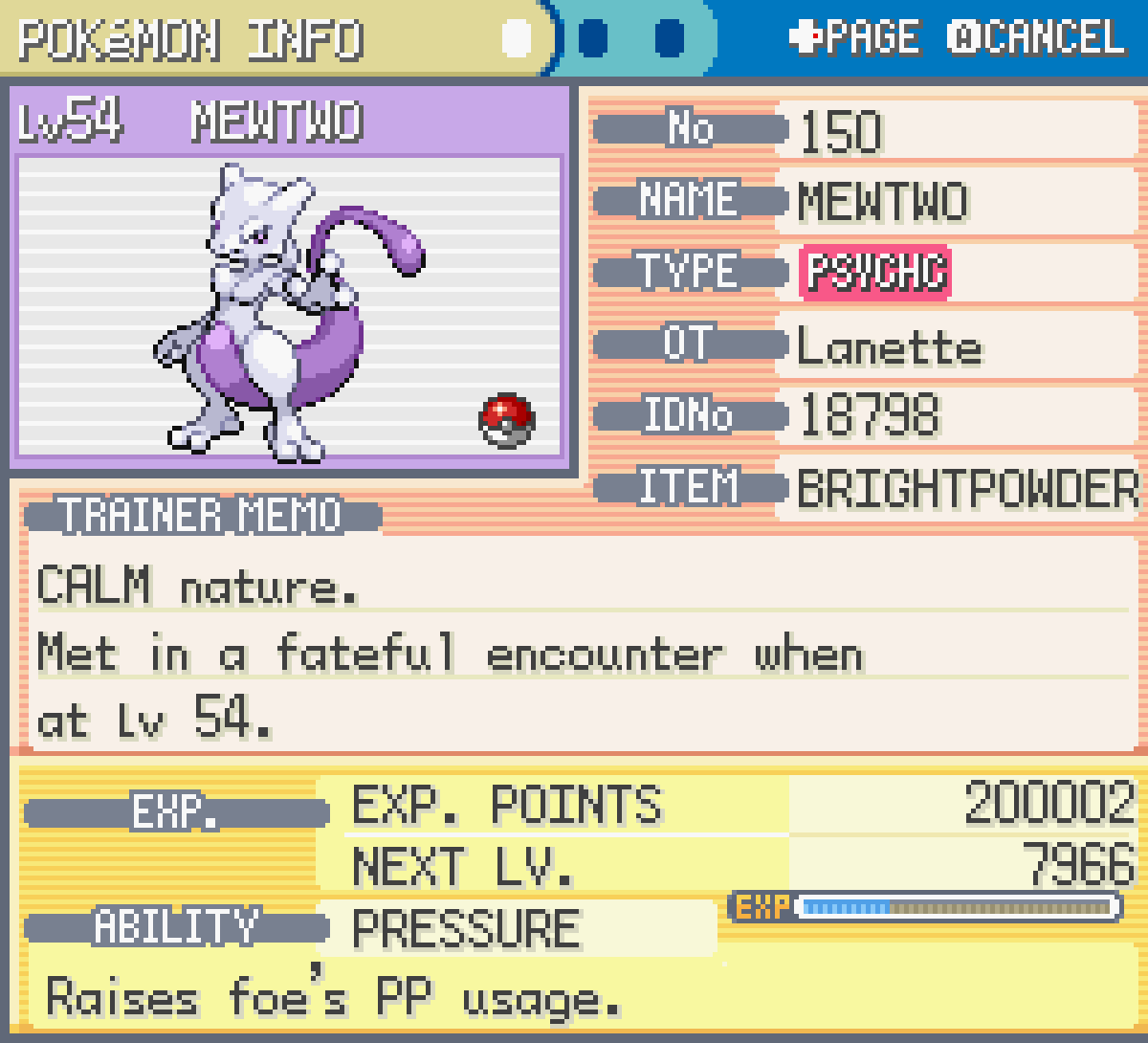 Mewtwo's stats, part 1